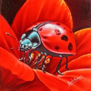 Scarlet Embrace (oil on canvas)